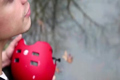 Dean Monroe plowed by hairy brunette Jake Bass outdoors