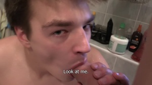 young and stunning lad pounded hard in a bathroom