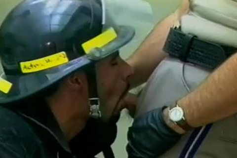 nasty Fireman And Police Officer poke On The couch