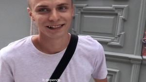 Skeletal twink fucked violently in the wazoo outside