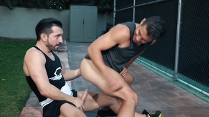 HotHouse.com: Thick wearing shorts licks balls outdoors