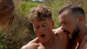 Gods Of Men: Tattooed Malik Delgaty tongue kissing blowjob cum